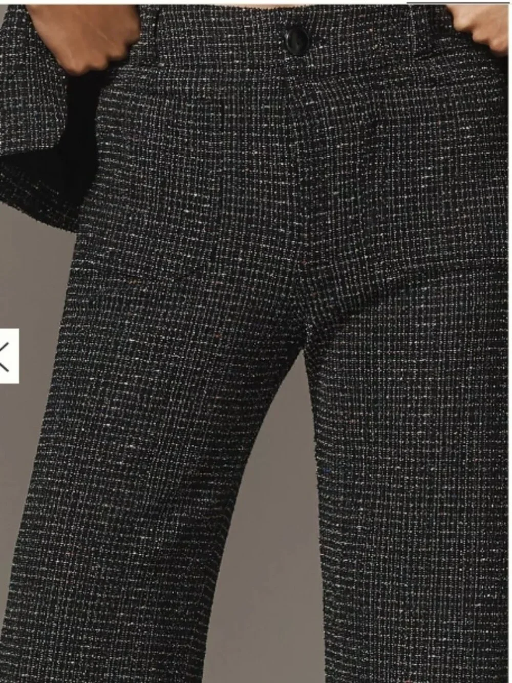 NWT Anthropologie Maeve Colette Tweed Cropped Wide-Leg Trousers Pants